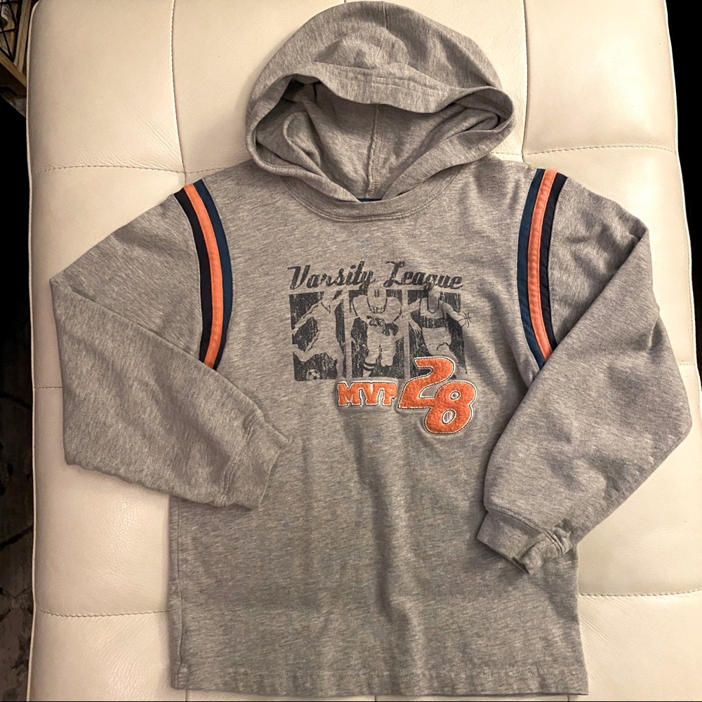 Carter's cotton long sleeve sweatshirt hoodie football Sz 6 boys/kids SOFT!